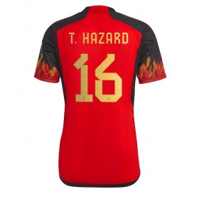 Herren Fußballbekleidung Belgien Thorgan Hazard #16 Heimtrikot WM 2022 Kurzarm